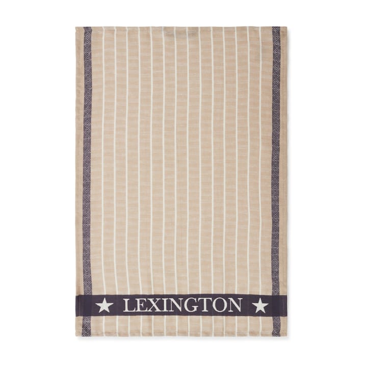Organic Cotton Linen Jacquard keittiöpyyhe 50x70 cm - Beige-dark gray - Lexington