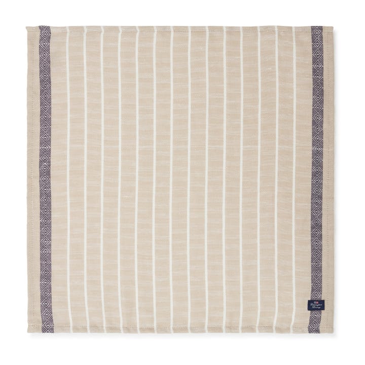 Organic Cotton Linen Jacquard lautasliina 50x50 cm - Beige-dark gray - Lexington