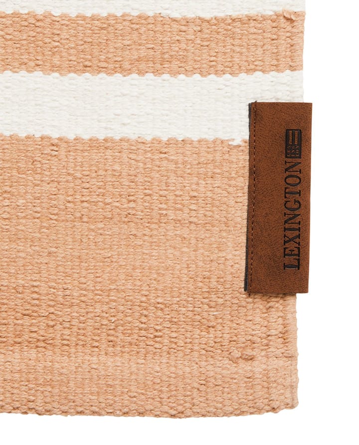Organic Striped Cotton käytävämatto 80x220 cm - Beige-white - Lexington