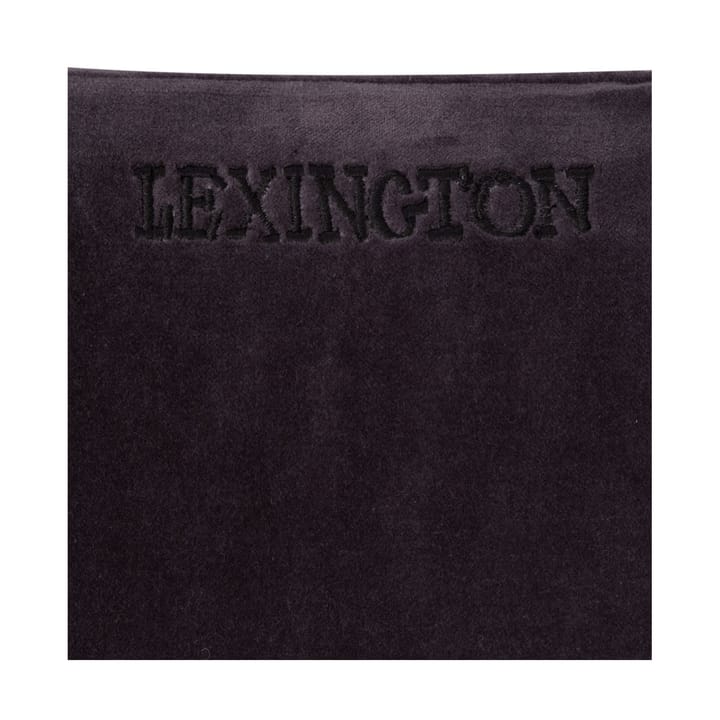 Patched Organic Cotton Velvet -tyynynpäällinen 50 x 50 cm - Dark gray-light beige - Lexington