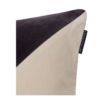 Patched Organic Cotton Velvet -tyynynpäällinen 50 x 50 cm - Dark gray-light beige - Lexington