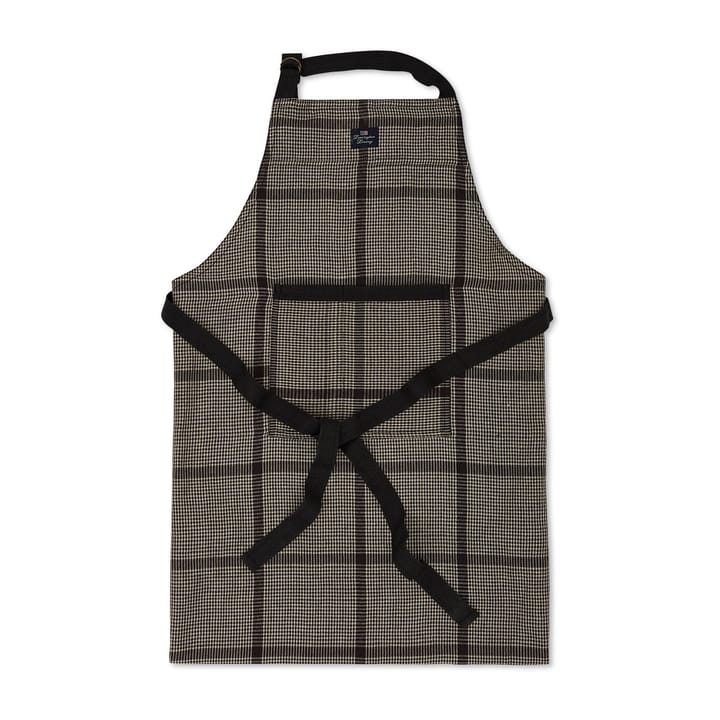 Pepita Check Cotton Linen esiliina, Dark gray-beige Lexington