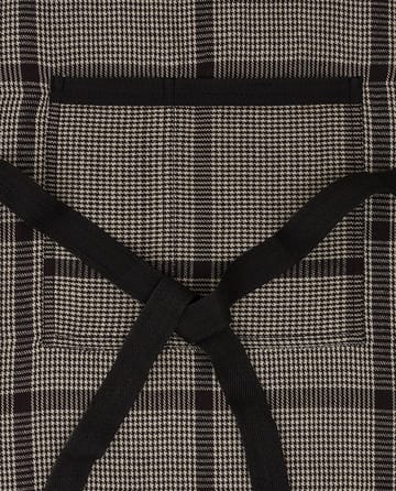 Pepita Check Cotton Linen esiliina - Dark gray-beige - Lexington