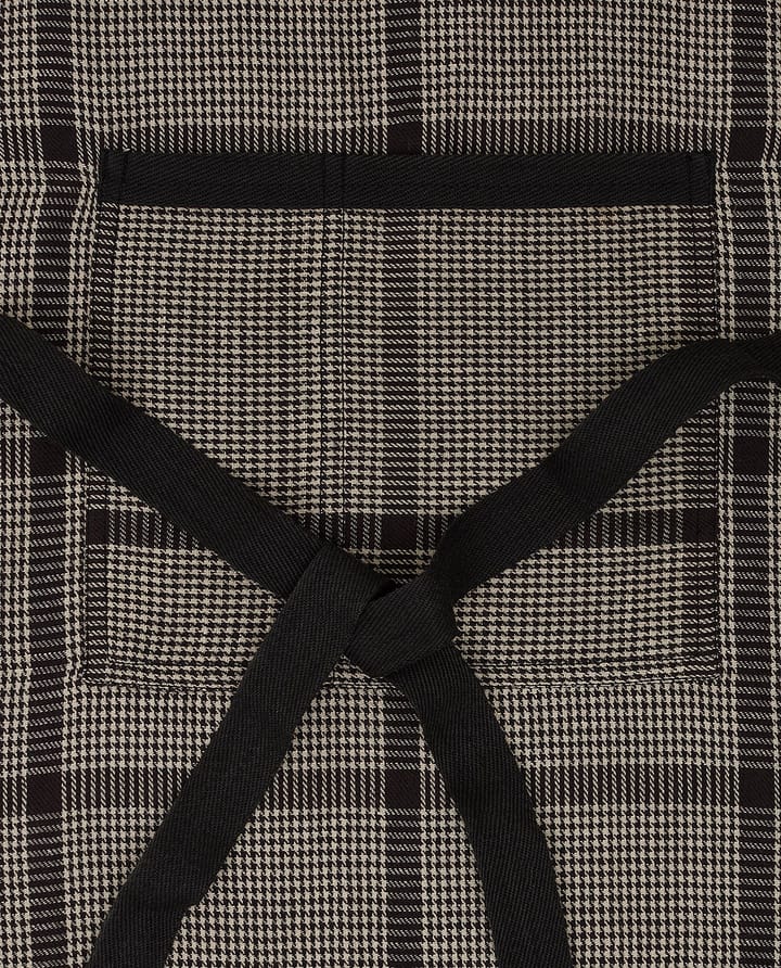 Pepita Check Cotton Linen esiliina, Dark gray-beige Lexington