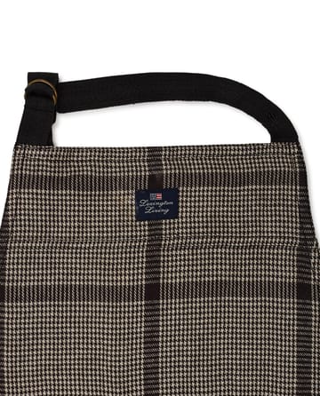 Pepita Check Cotton Linen esiliina - Dark gray-beige - Lexington