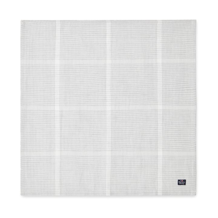 Pepita Check Cotton Linen kangaslautasliina 50x50 cm - White-light gray - Lexington