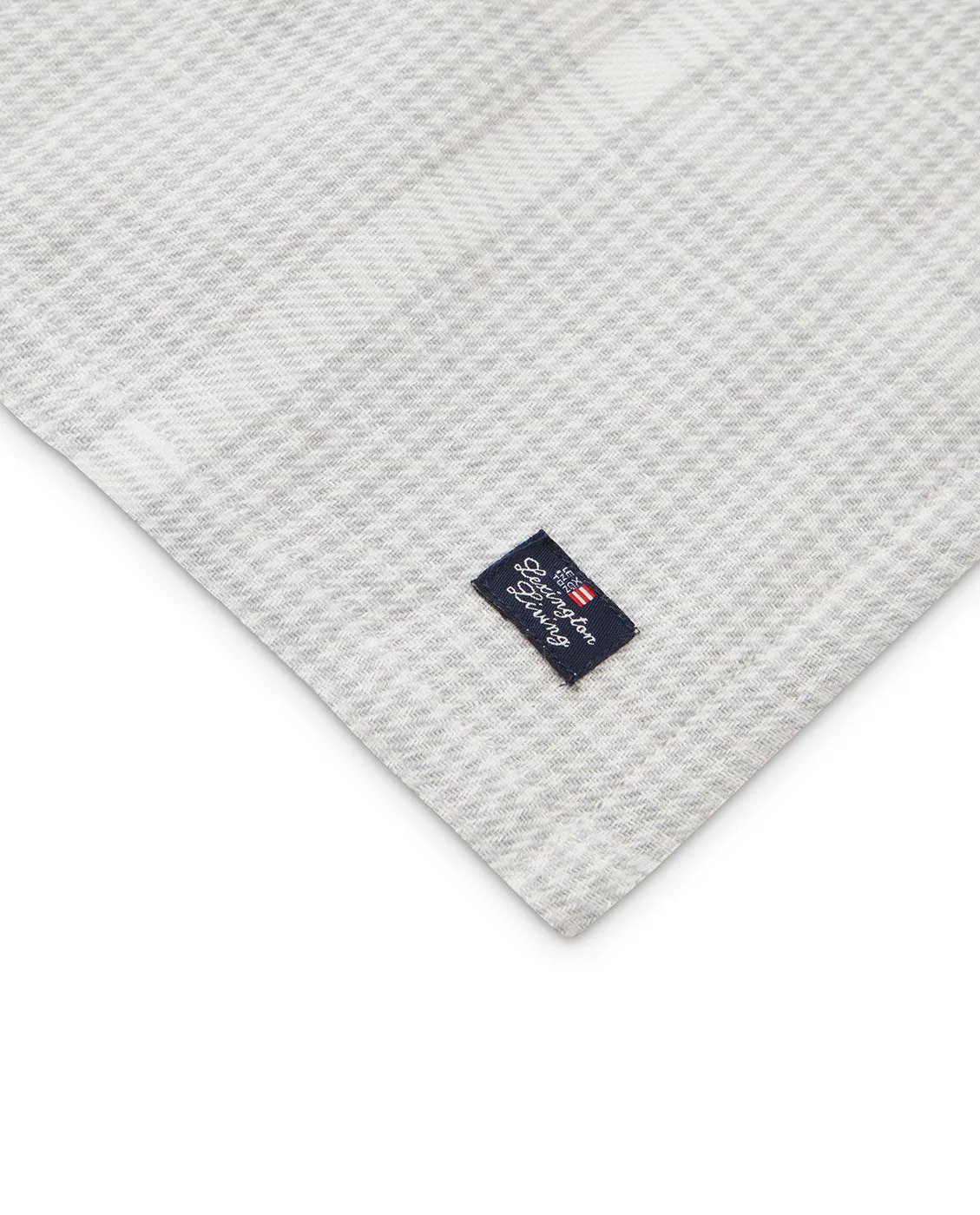 Pepita Check Cotton Linen kangaslautasliina 50x50 cm, White-light gray Lexington