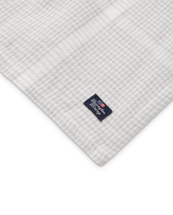 Pepita Check Cotton Linen kangaslautasliina 50x50 cm - White-light gray - Lexington