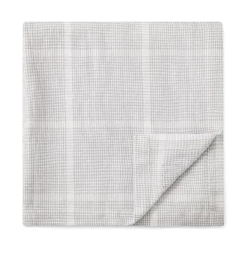 Pepita Check Cotton Linen -pöytäliina 150 x 350 cm - White-light gray - Lexington