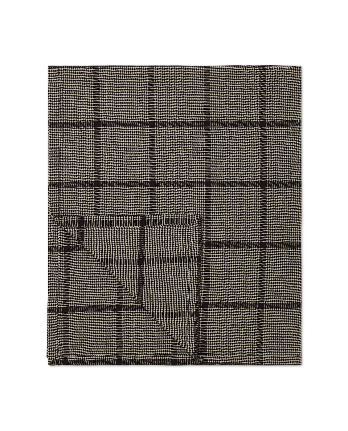 Pepita Check Cotton Linen pöytäliina 150x250 cm, Dark gray-beige Lexington