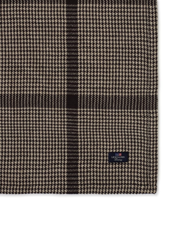 Pepita Check Cotton Linen pöytäliina 150x250 cm, Dark gray-beige Lexington