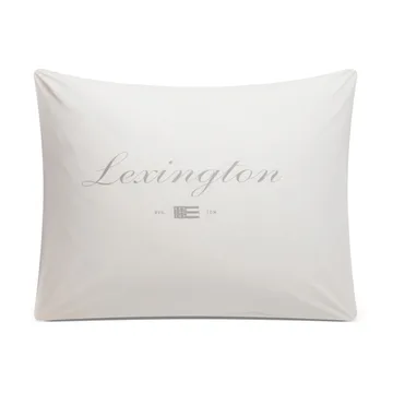 Printed Organic Cotton Poplin -tyynyliina 50 x 60 cm - Valkoinen-harmaa - Lexington