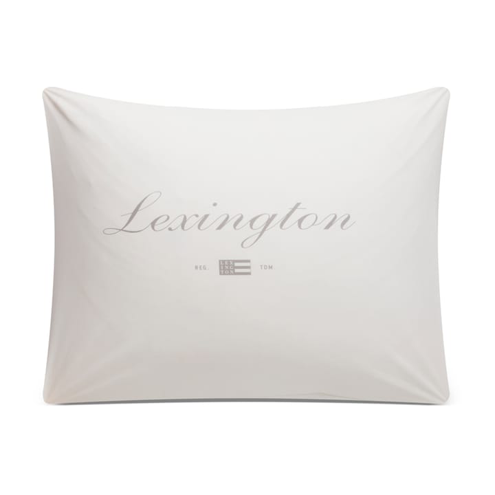Printed Organic Cotton Poplin -tyynyliina 50 x 60 cm - Valkoinen-harmaa - Lexington