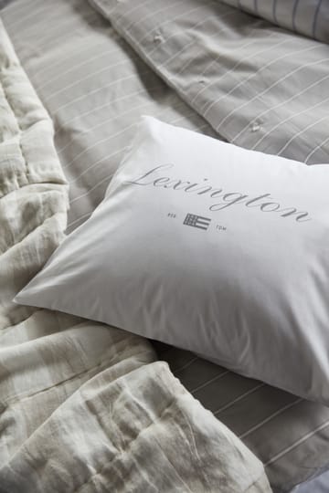 Printed Organic Cotton Poplin -tyynyliina 50 x 60 cm - Valkoinen-harmaa - Lexington