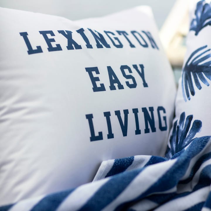 Printed Organic Cotton Poplin -tyynyliina 50 x 60 cm - White-blue - Lexington