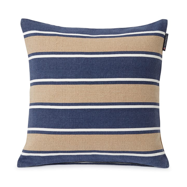 Printed Stripes Canvas -tyynynpäällinen 50 x 50 cm - Beige-dark blue - Lexington