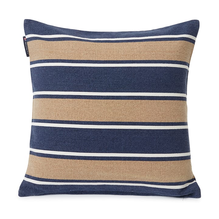 Printed Stripes Canvas -tyynynpäällinen 50 x 50 cm - Beige-dark blue - Lexington