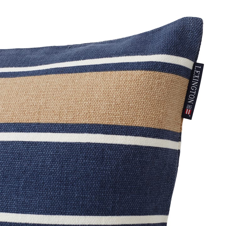 Printed Stripes Canvas -tyynynpäällinen 50 x 50 cm - Beige-dark blue - Lexington