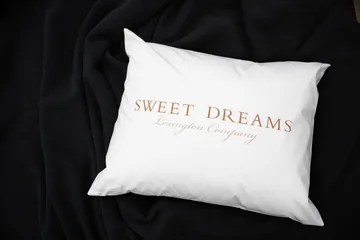 Printed Sweet Dreams Poplin tyynyliina 50x60 cm - White - Lexington