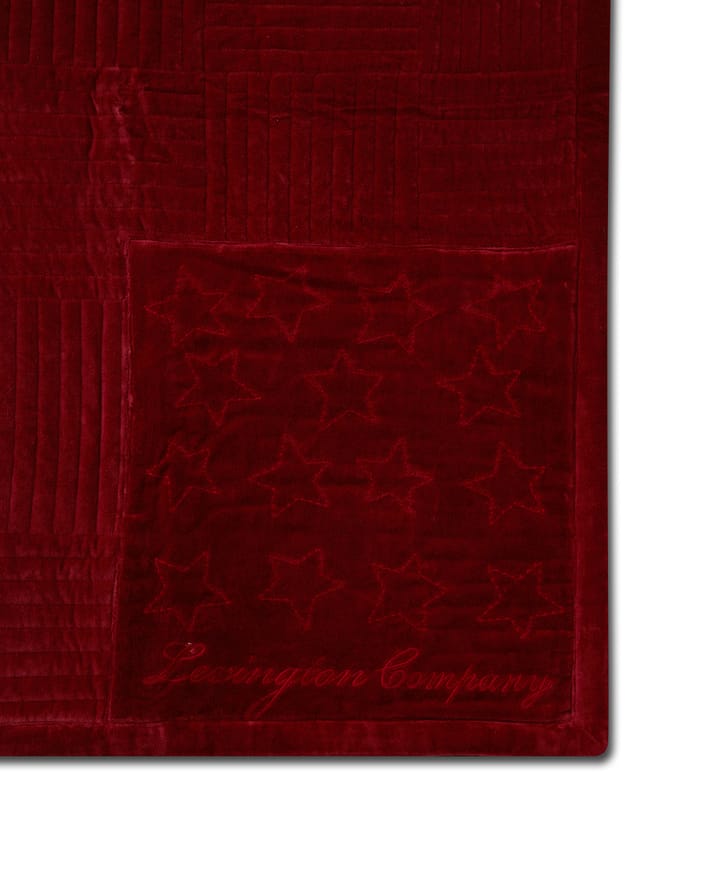 Quilted Cotton Velvet Star -päiväpeitto 160 x 240 cm, Red Lexington