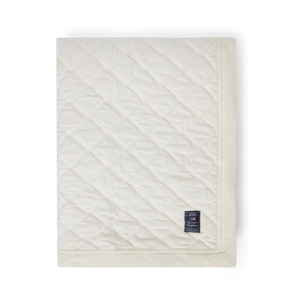 Lexington Quilted Organic Cotton Velvet -päiväpeitto 160 x 240 cm Snow white