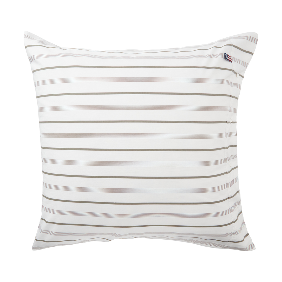 Lexington Raidallinen puuvillapopliini tyynyliina 65x65 cm White