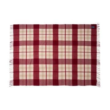 Red-beige ruutuinen kierrätetty villahuopa 130x170 cm - Punaruskea - Lexington