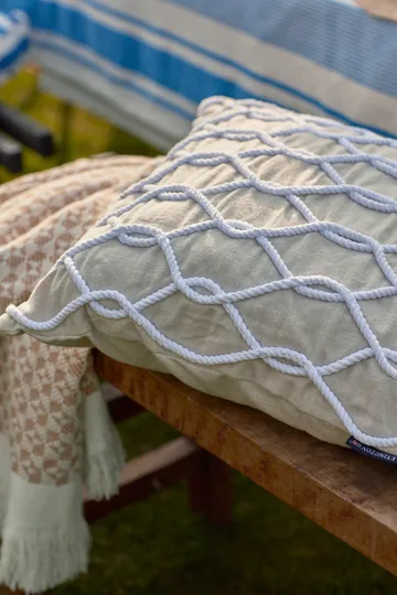Rope Deco Canvas -tyynynpäällinen 50 x 50 cm - Vaaleanbeige-valkoinen - Lexington