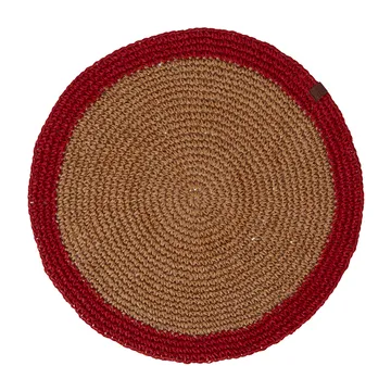 Round Recycled Paper Straw -pöytätabletti Ø 38 - Beige-red - Lexington