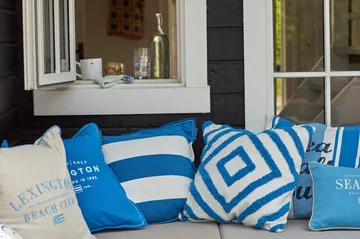 Rug Graphic Canvas -tyynynpäällinen 50 x 50 cm - Sininen-valkoinen - Lexington