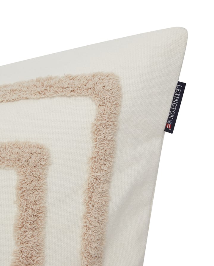Rug Graphic Canvas -tyynynpäällinen 50 x 50 cm, Valkoinen-vaaleanbeige Lexington