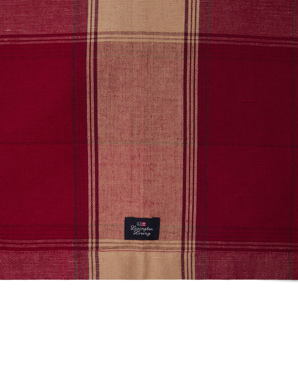 Ruudullinen pellava-puuvilla kaitaliina 50x250 cm, Punabeige Lexington