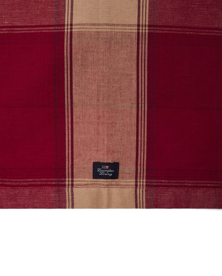 Ruudullinen pellava-puuvilla kaitaliina 50x350 cm, Punabeige Lexington