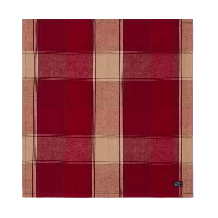 Ruudullinen pellava-puuvilla lautasliina 50x50 cm, Punabeige Lexington