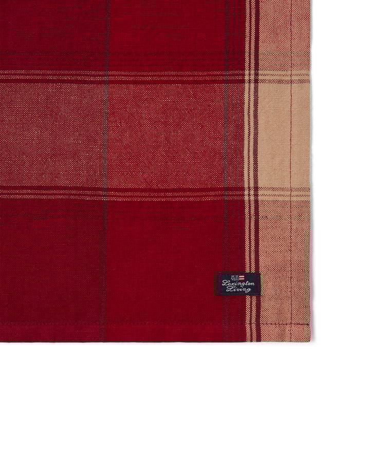 Ruudullinen pellava-puuvilla lautasliina 50x50 cm, Punabeige Lexington