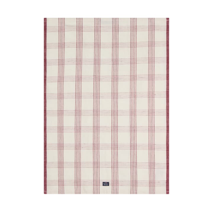 Ruudullinen pellava/puuvilla keittiöpyyhe 50x70 cm - Valkoinen–punainen - Lexington