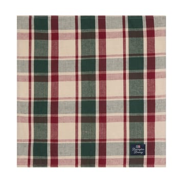 Ruudullinen pellava/puuvillainen lautasliina 50x50 cm - Vihreä-punainen-beige - Lexington