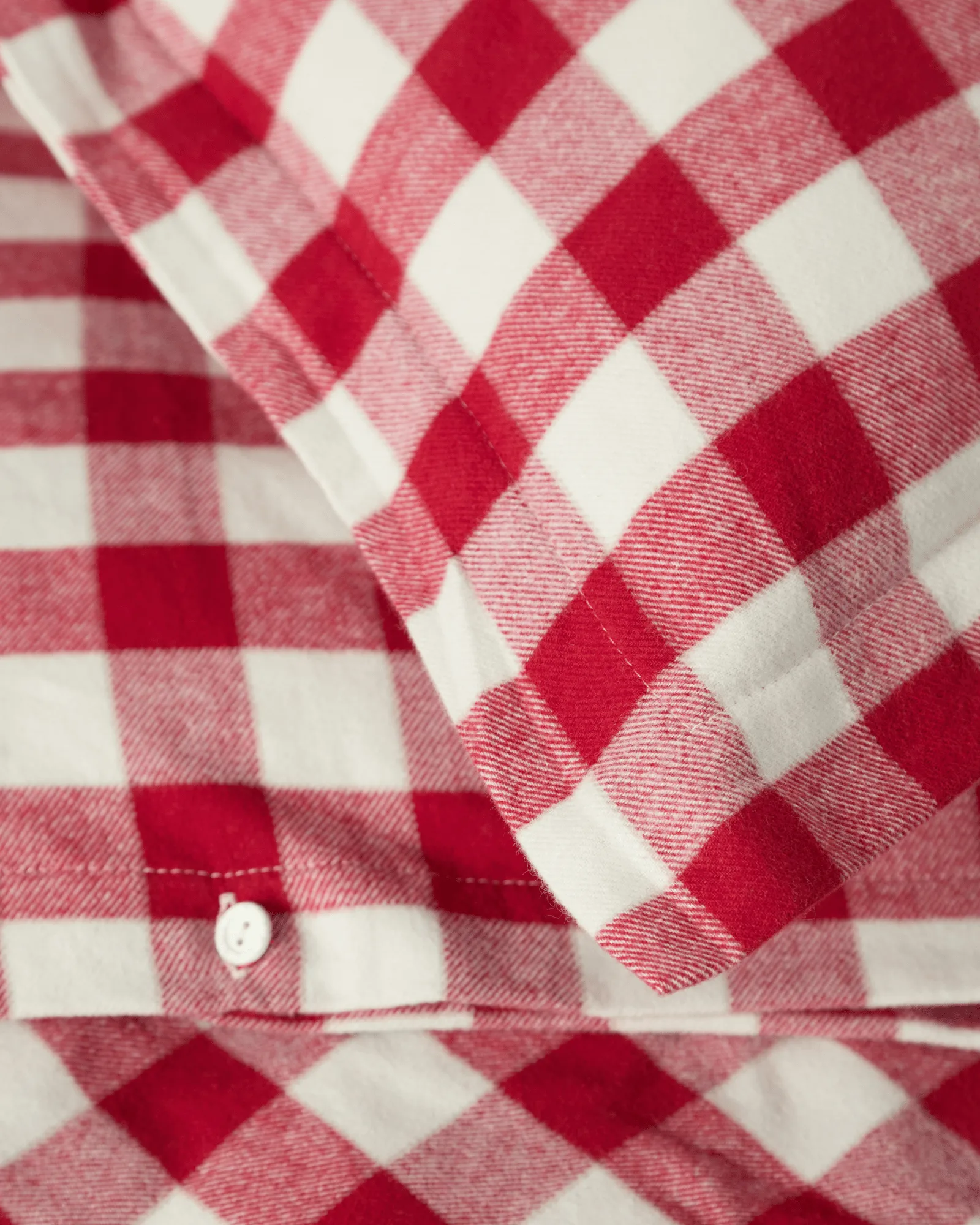 Ruudullinen puuvillaflanelli vuodevaatesetti, Red–light beige, 50x60 cm/150x210 cm Lexington