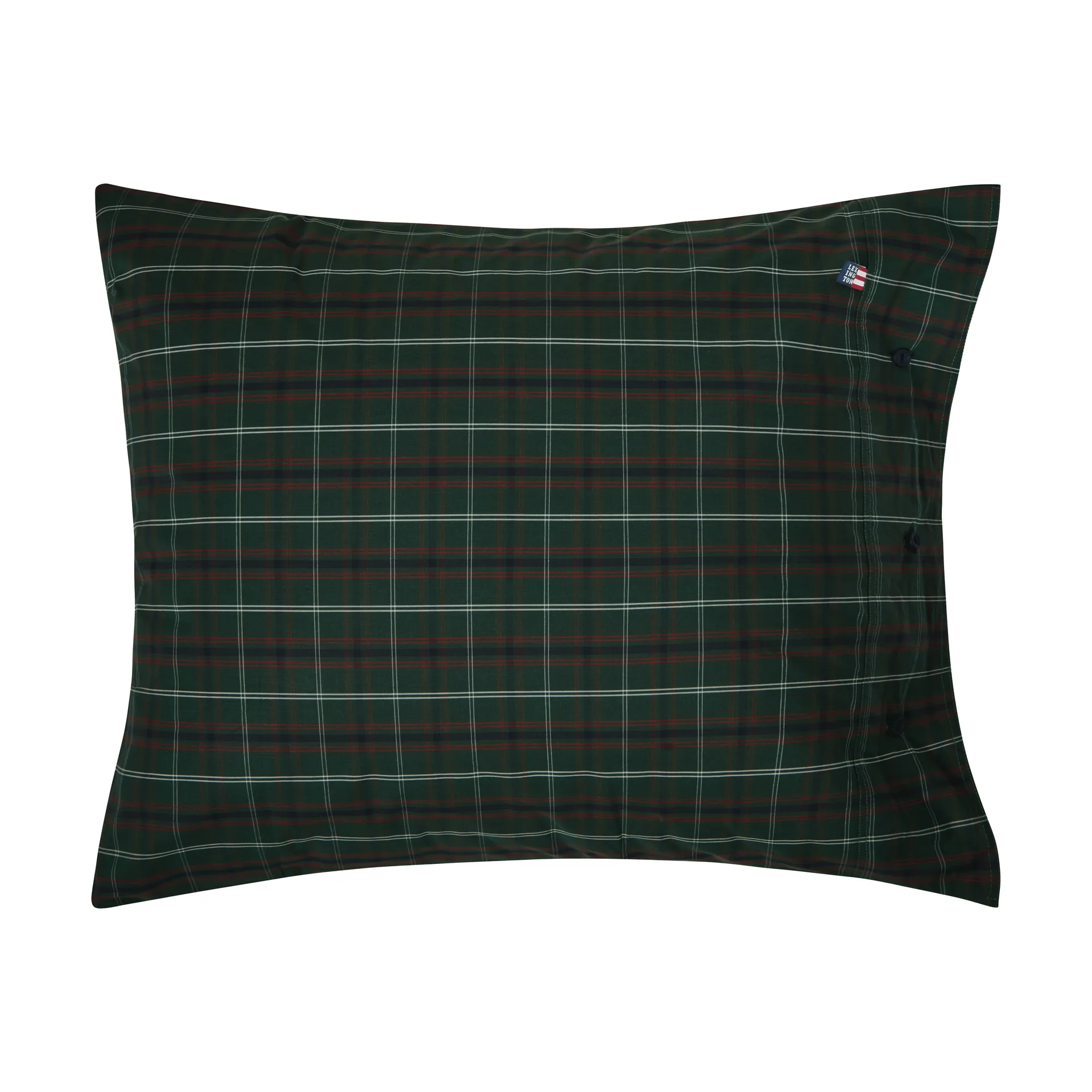 Ruudullinen puuvillapercale tyynyliina, Green-navy, 50x60 cm Lexington