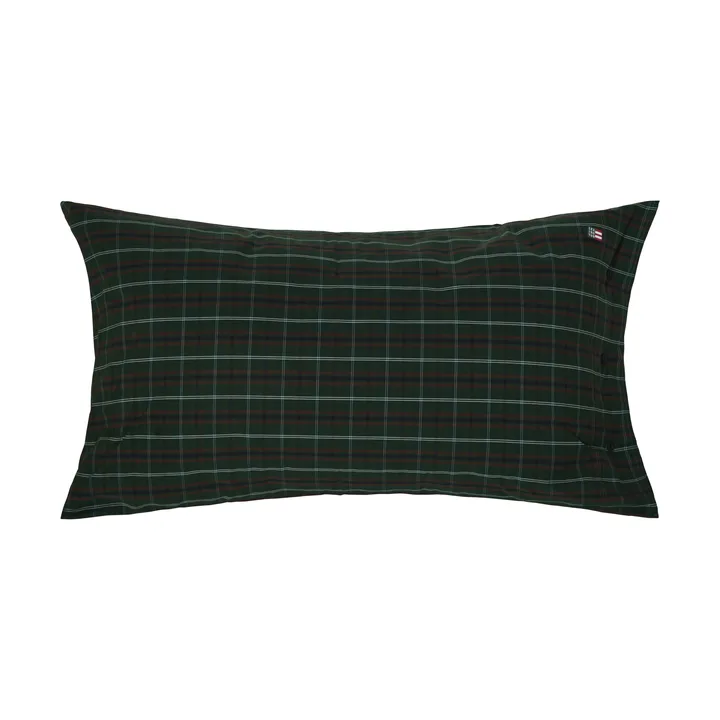 Ruudullinen puuvillapercale tyynyliina - Green-navy, 50x90 cm - Lexington