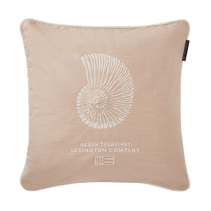 Sea Embroidered Recycled Cotton Tyynynpäällinen 50x50cm - Light Beige - Lexington