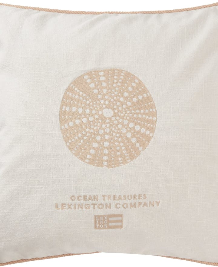 Sea Embroidered Recycled Cotton Tyynynpäällinen 50x50cm - White-Beige - Lexington