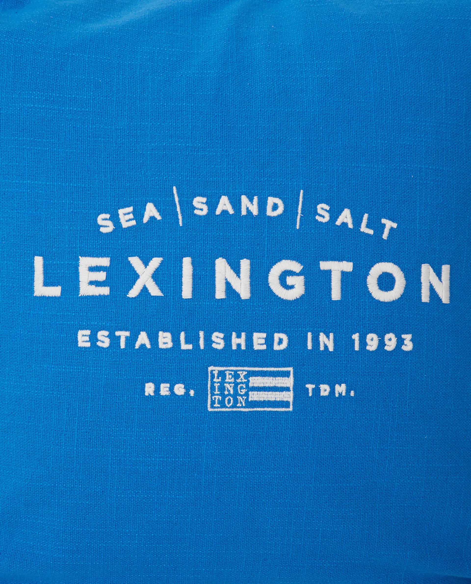 Sea Sand Salt Logo Embroidered -tyynynpäällinen 50 x 50 cm, Sininen-valkoinen Lexington