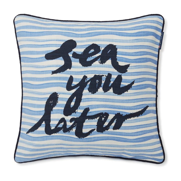Sea You Later Cotton Canvas -tyynynpäällinen 50x50 cm - White-blue - Lexington