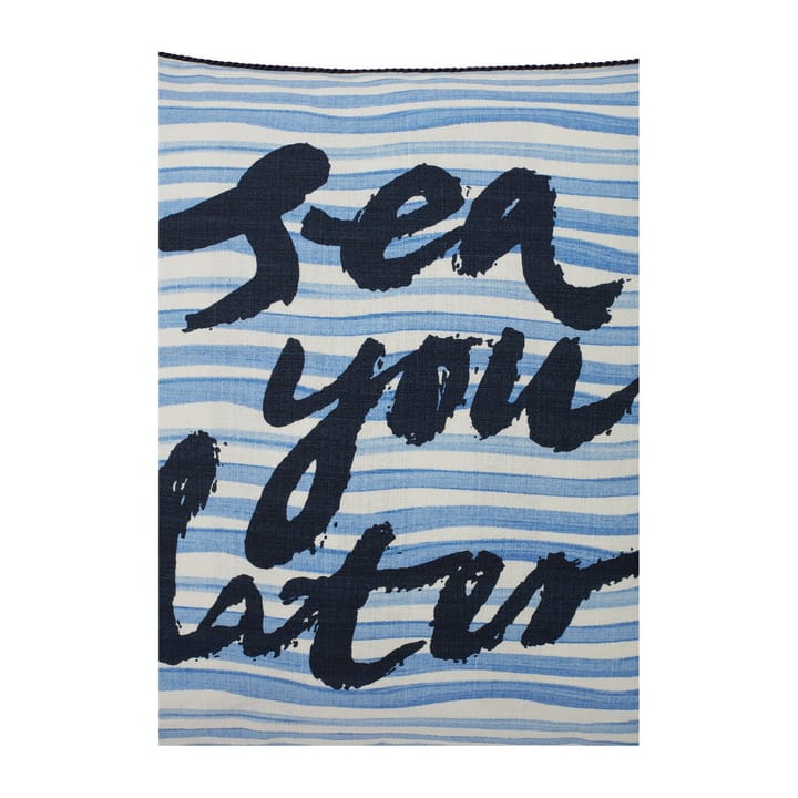 Sea You Later Cotton Canvas -tyynynpäällinen 50x50 cm, White-blue Lexington