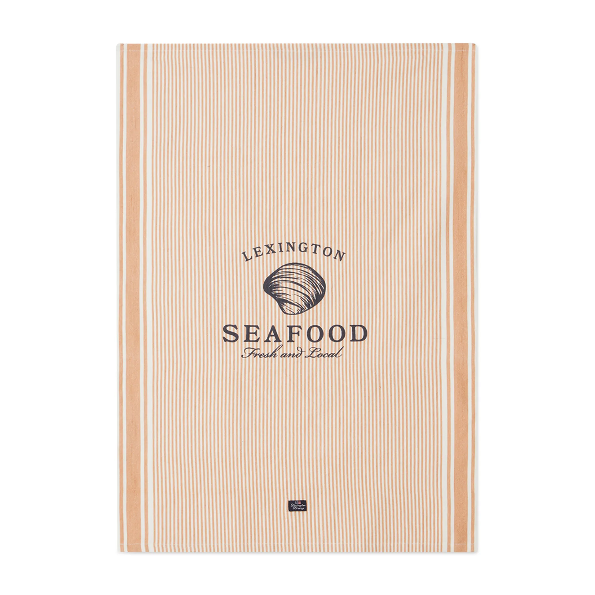 Seafood Striped & Printed -keittiöpyyhe 50 x 70 cm, Beige-valkoinen Lexington