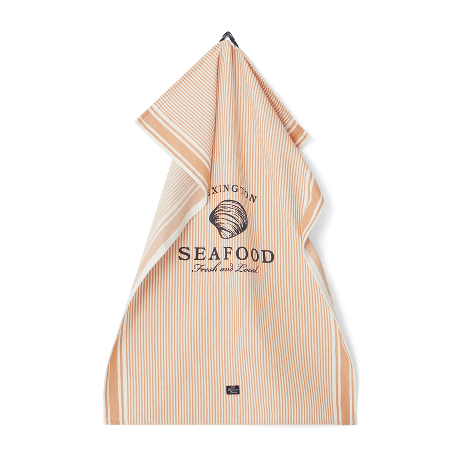 Seafood Striped & Printed -keittiöpyyhe 50 x 70 cm, Beige-valkoinen Lexington