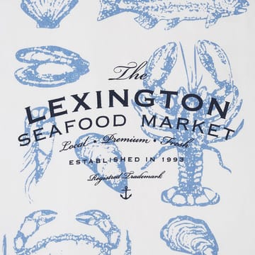Seafood Twill -keittiöpyyhe 50 x 70 cm - White-blue - Lexington