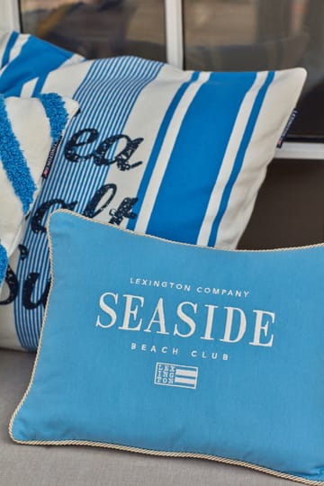 Seaside Small Organic Cotton Twill -tyyny 30 x 40 cm - Sininen-vaaleanbeige - Lexington