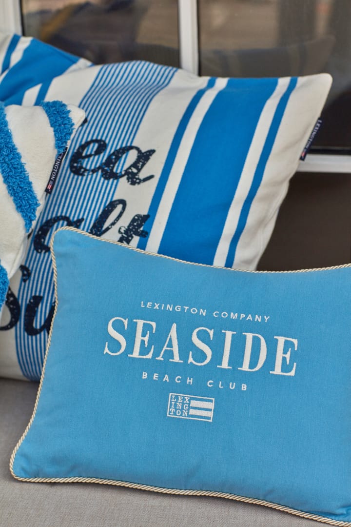Seaside Small Organic Cotton Twill -tyyny 30 x 40 cm - Sininen-vaaleanbeige - Lexington